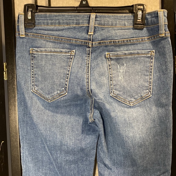 Just Black Womens size 28 slight distressed skinny ankle jeans raw hem stretchy - Picture 4 of 9